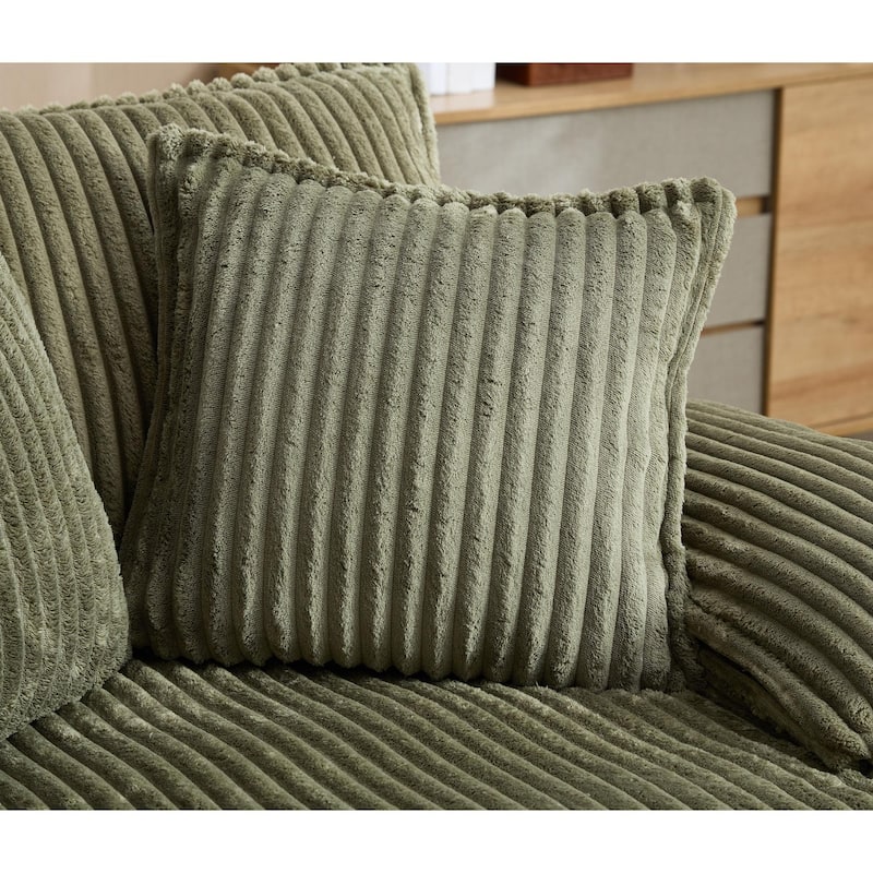 Oversized Double Lounge Chaise Reclining Sleeper Sectional Sofa Bed Corduroy Deep Seat Couch with 4-Gear Adjustable Backrest