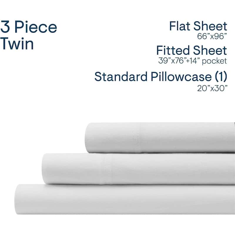 Aeropostale Super Soft White Jersey Knit Sheet Set All-Season Comfort - Twin