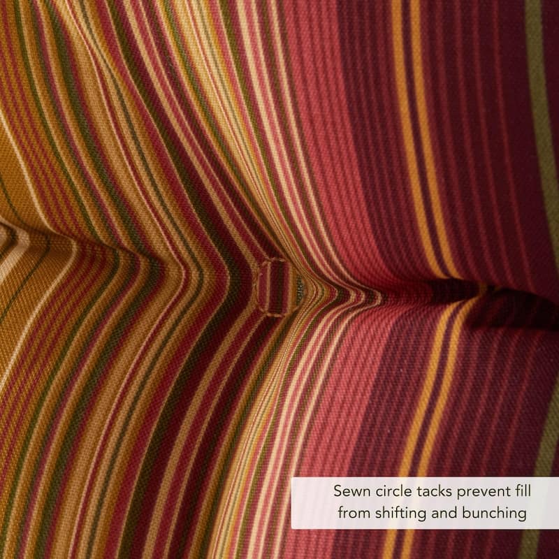 Kinnabari Stripe 44x22-inch Outdoor High Back Chair Cushion (Set of 2) (Cushions Only)