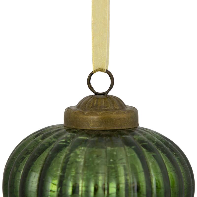 3" Crackle Glass Onion Christmas Ornament