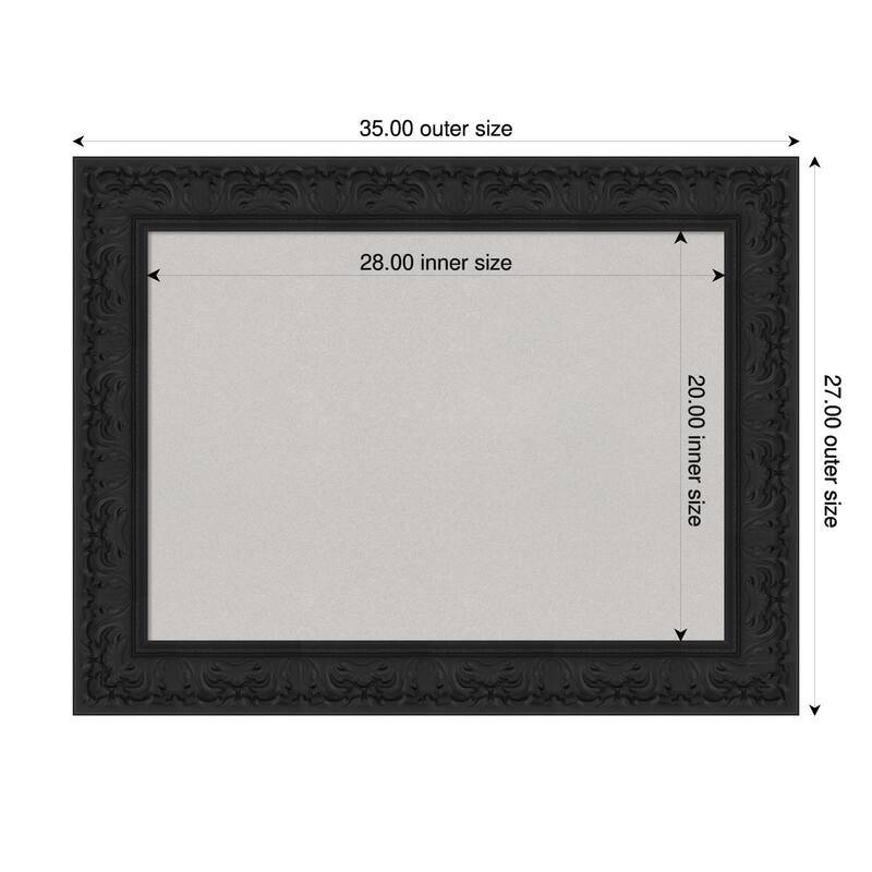 Luxe Black Framed Cork Board - Bulletin Board, Organization Board, Pin Board - Grey - 35 x 27 in