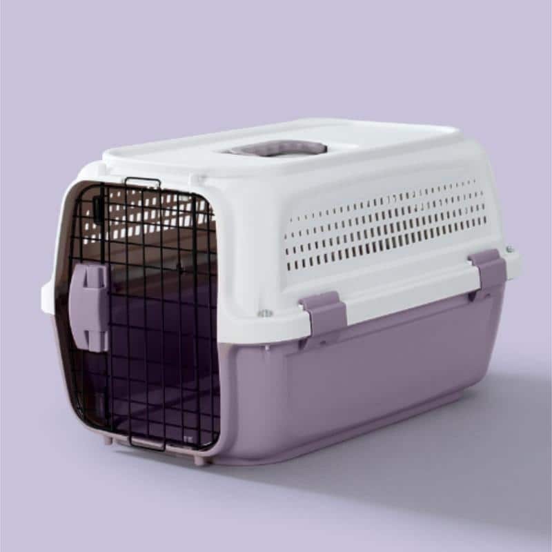 Plastic Cat Carrier with Integrated Litter pan