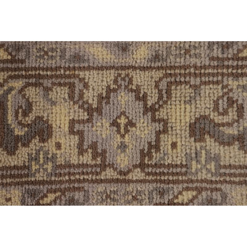 Earth Tone Oushak Oriental Area Rug Hand-Knotted Wool Carpet - 3'11"x 5'10"