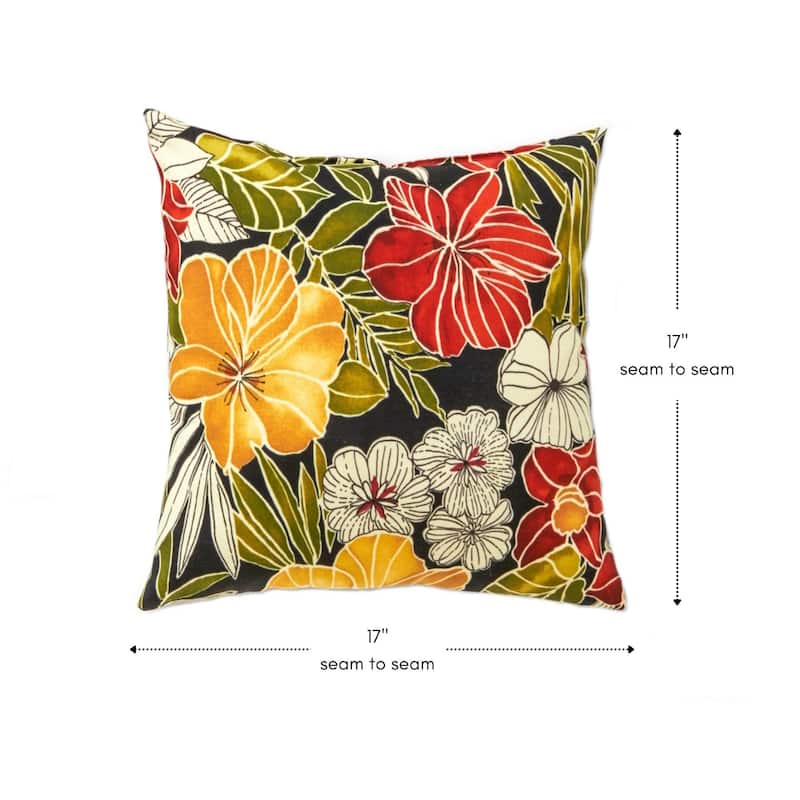 Aloha Floral 17-inch Outdoor Pillow (Set of 2) by Greendale Home Fashions