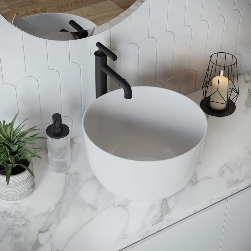 Calice 15'' Vessel Sink In White - 14.95" x 14.95" x 9.45"