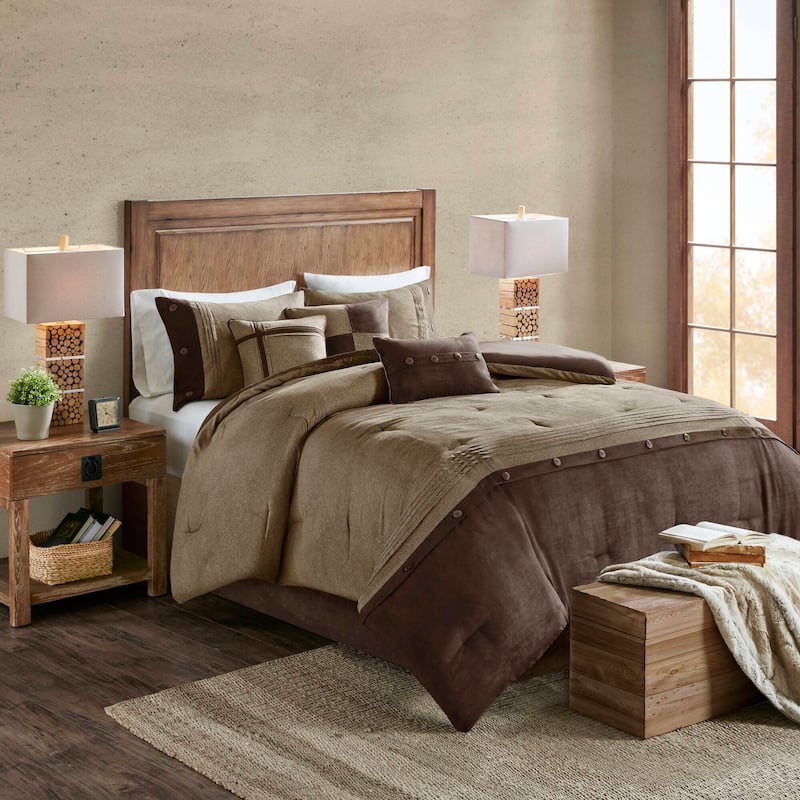 Madison Park Westbrook 7 Piece Faux Suede Comforter Set