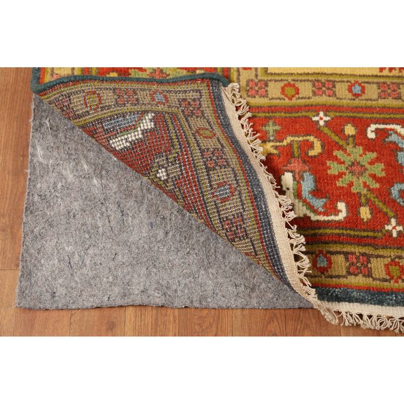 Medallion Heriz Serapi Indian Area Rug Handmade Floral Wool Carpet - 8'9" x 11'8"