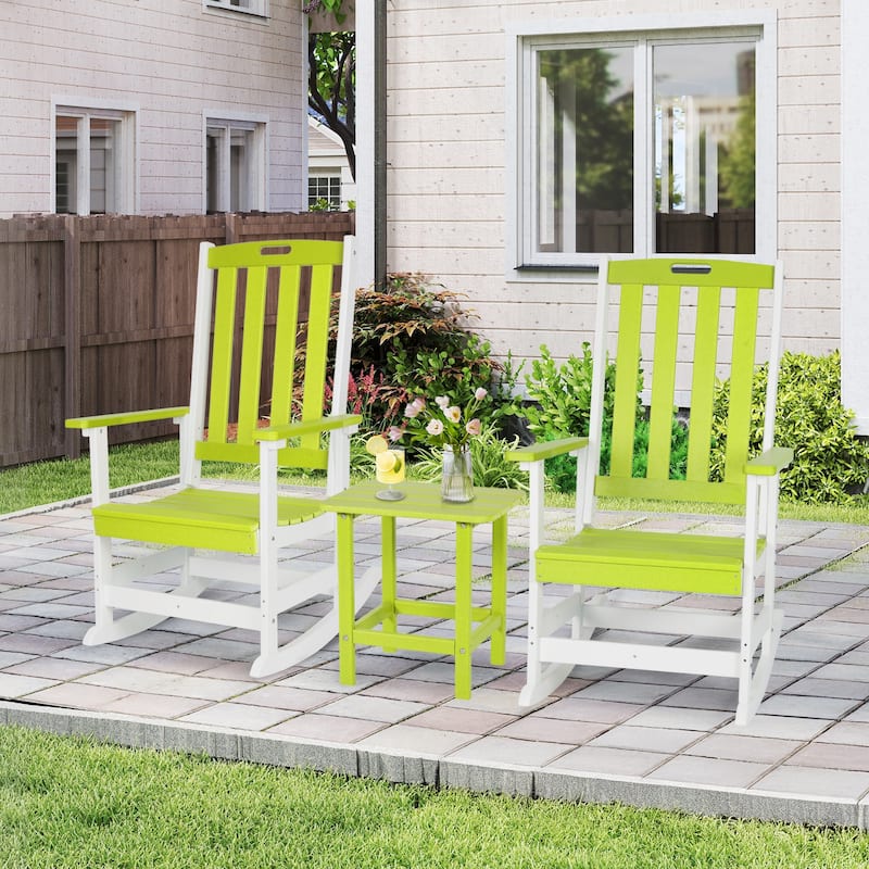 Aoodor Outdoor Rocking Chair, Ergonomic HDPE Rockers with All-Weather Design for Patio or Porch - N/A