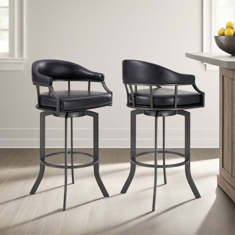 Pharaoh Upholstered Bar or Counter Height Swivel Barstool - Counter Height