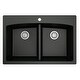 preview thumbnail 63 of 67, Karran Drop-in Quartz 33 in. Double Bowl 50/50 Kitchen Sink Kit