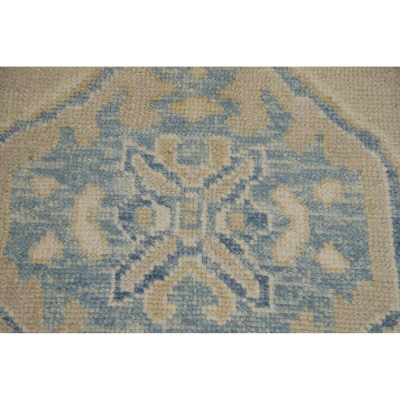 Hand Knotted Oriental 100% Wool Carpet Transitional All-Over Beige & Ivories Oushak Area Rug - 10' 6'' X 8' 2''