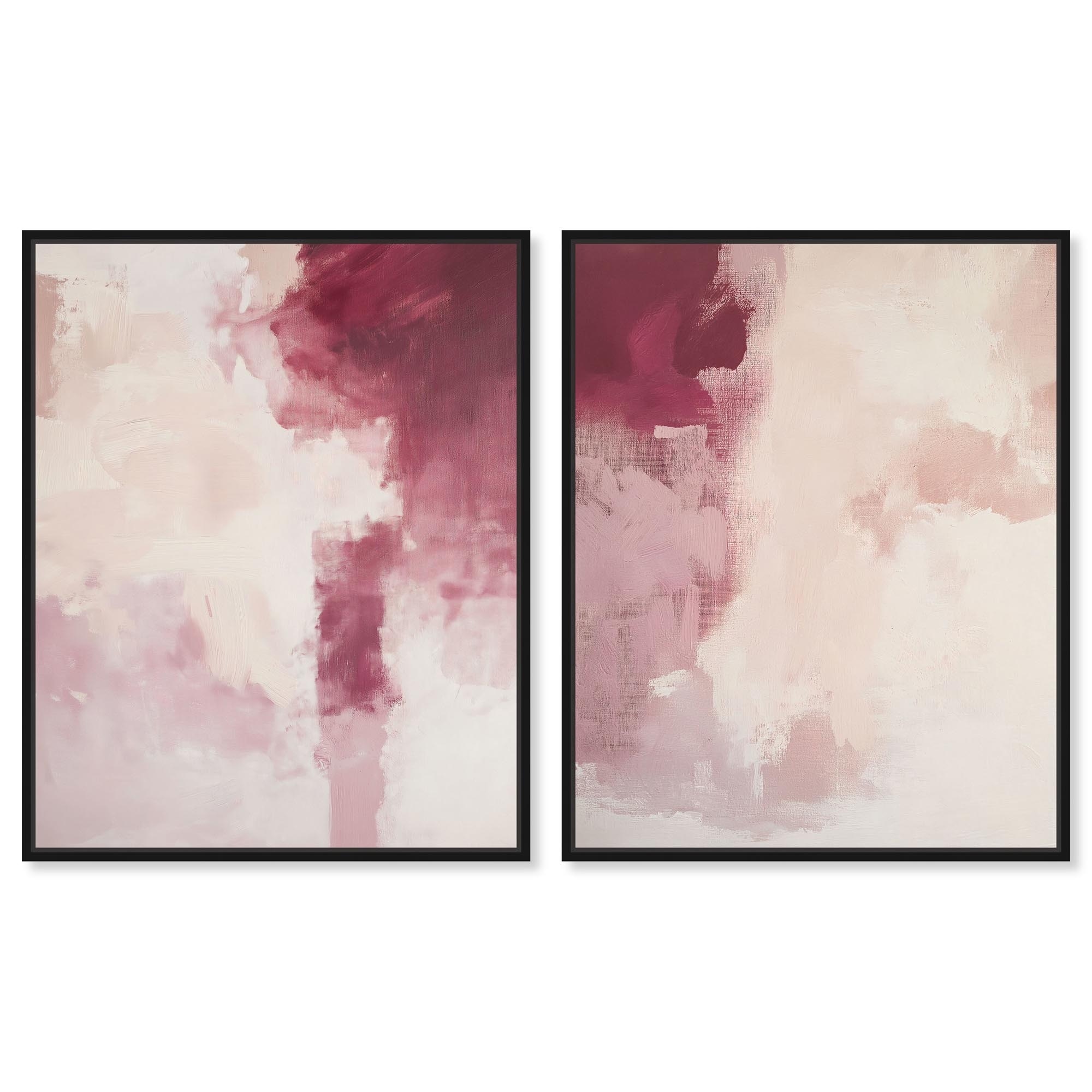 Rose Mist set Canvas Set of 2 by Art Remedy