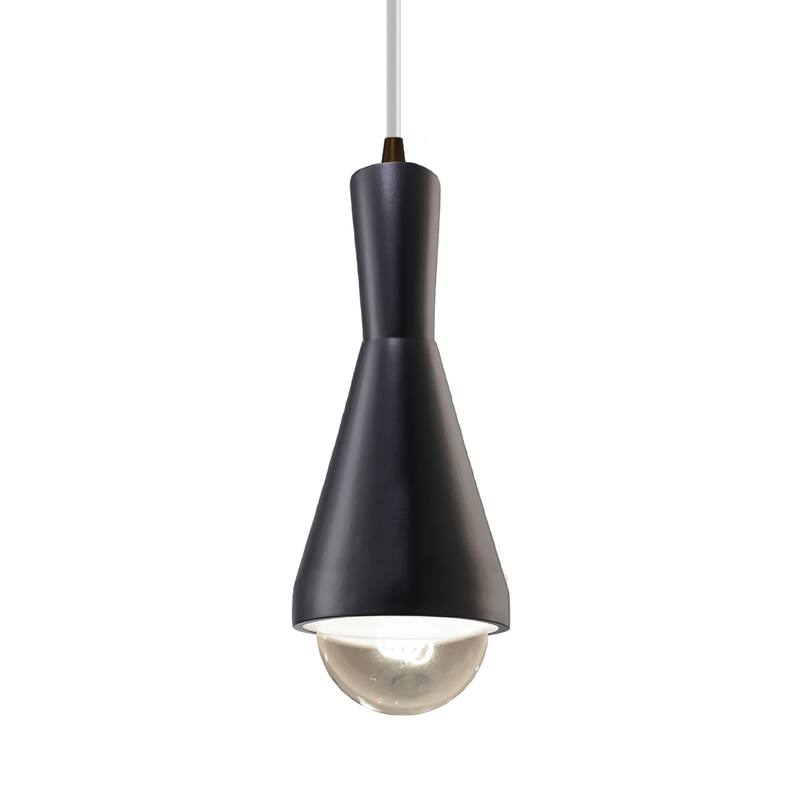 Justice Design Group Erlen 1-Light Pendant - White Cord/Carbon Matte Black/Dark Bronze