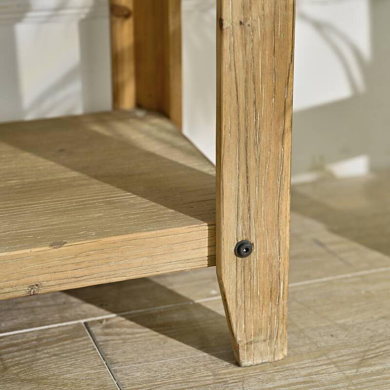 GDFStudio Evander Rectangle Wooden Cabinet with Storage Shelf and Glass Door