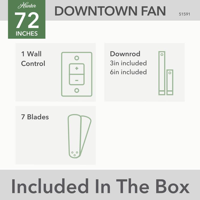 Hunter 72" Downtown Windmill Outdoor Ceiling Fan & Wall Control - Damp Rated - Industrial, Modern - ENERGY STAR!