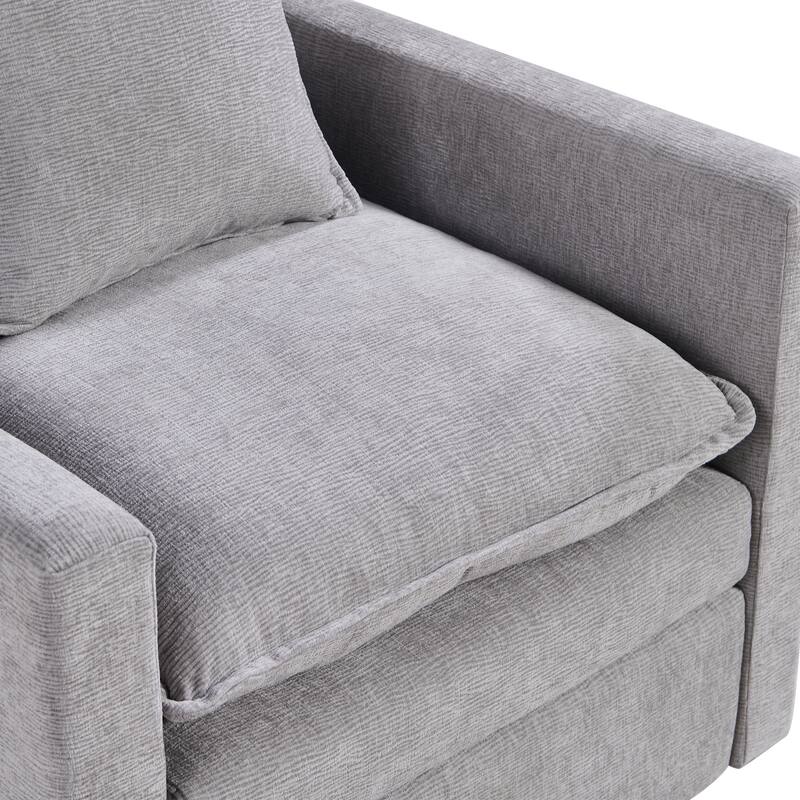 Chenille Fabric Upholstered Reading Armchair Comfy Deep Single Seat Sofa Living Room