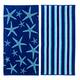 Luxurious Cotton Printed Beach Towel - Star Fish & Stripe