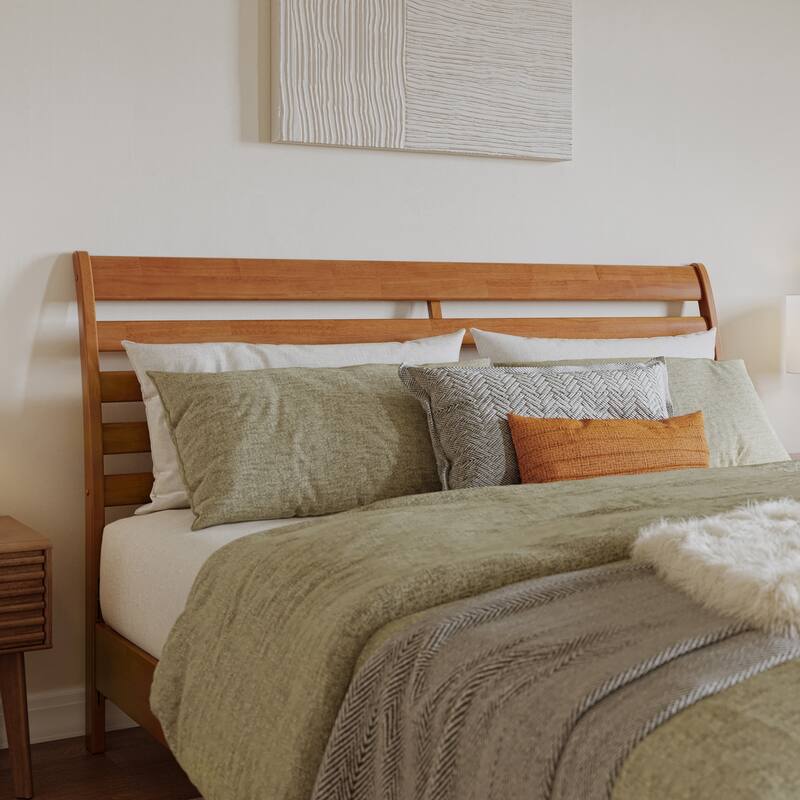 King Size Adjustable Solid Wood Panel Headboard with Modern Design, Smooth White Finish for Bedroom Beds
