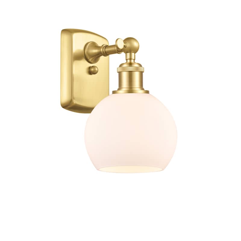 Innovations Lighting 516-1W-10-6 Athens Sconce Athens 10" Tall Wall - Satin Gold / Matte White