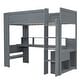 preview thumbnail 8 of 14, Gaming Loft Bed with Desk, Storage Shelves, LED, Charging Station