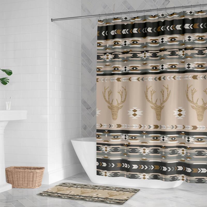 Laural Home Mesa Gray Deer Memory Foam Rug