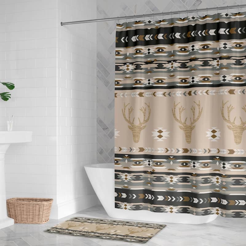 Laural Home Mesa Gray Deer Shower Curtain
