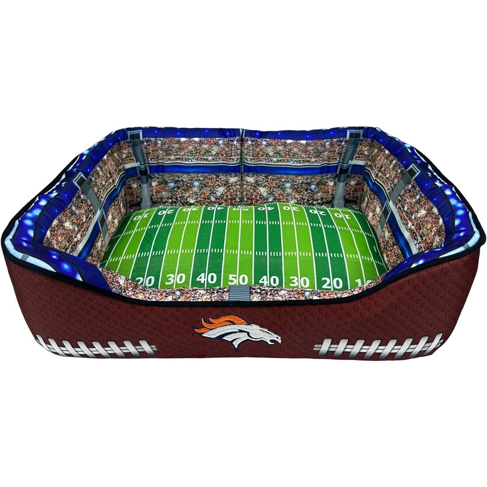 NFL Stadium Pet Pillow Bed for Dogs Sporty Football Dog Bed and Lounge Cushion