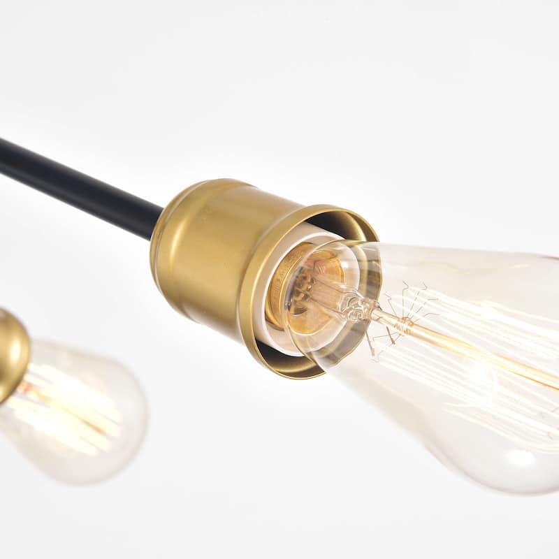 Lorena 6-light Sputnik Black and Gold Chandelier
