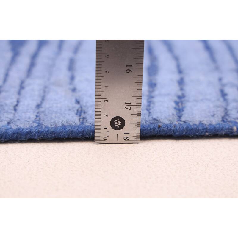 ECARPETGALLERY Hand Loomed Elysian Slate Blue Viscose Rug - 7'10 x 9'8