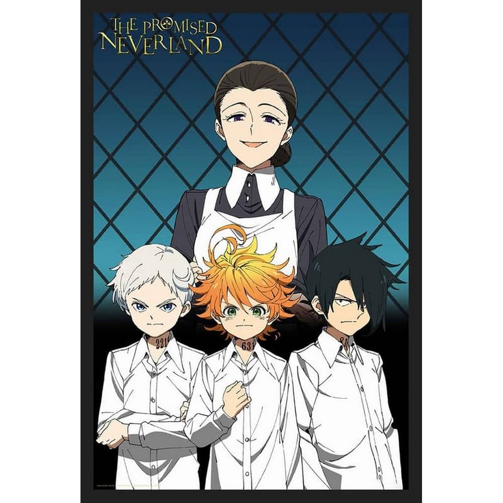 The Promised Neverland Mom and Orphans Framed Poster - 24 x 36 Inch