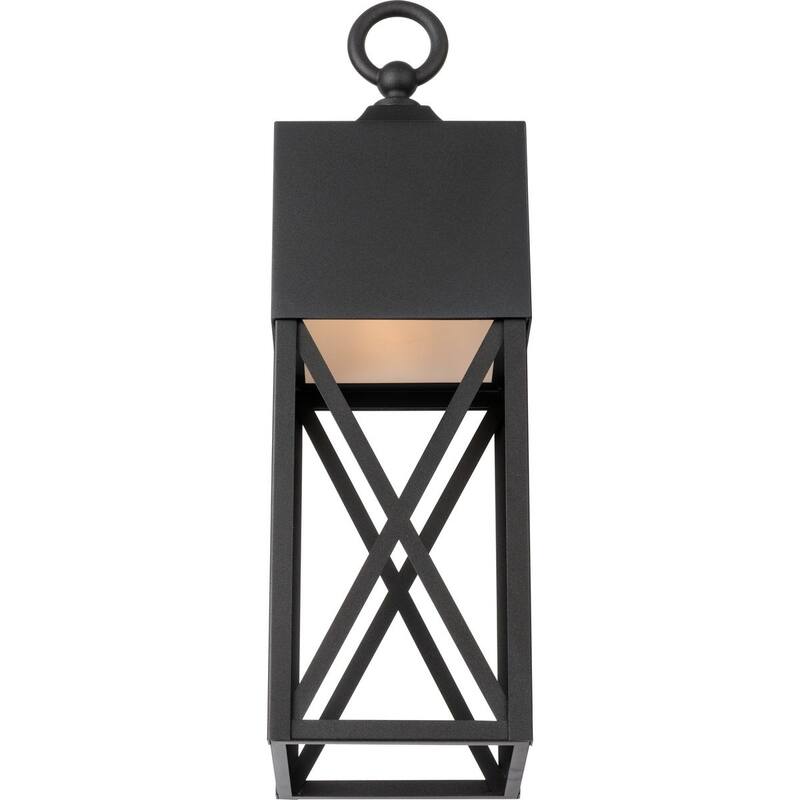 Birkdale Collection One-Light Textured Black Outdoor Wall Lantern - 7 in x 9.5 in x 23.25 in