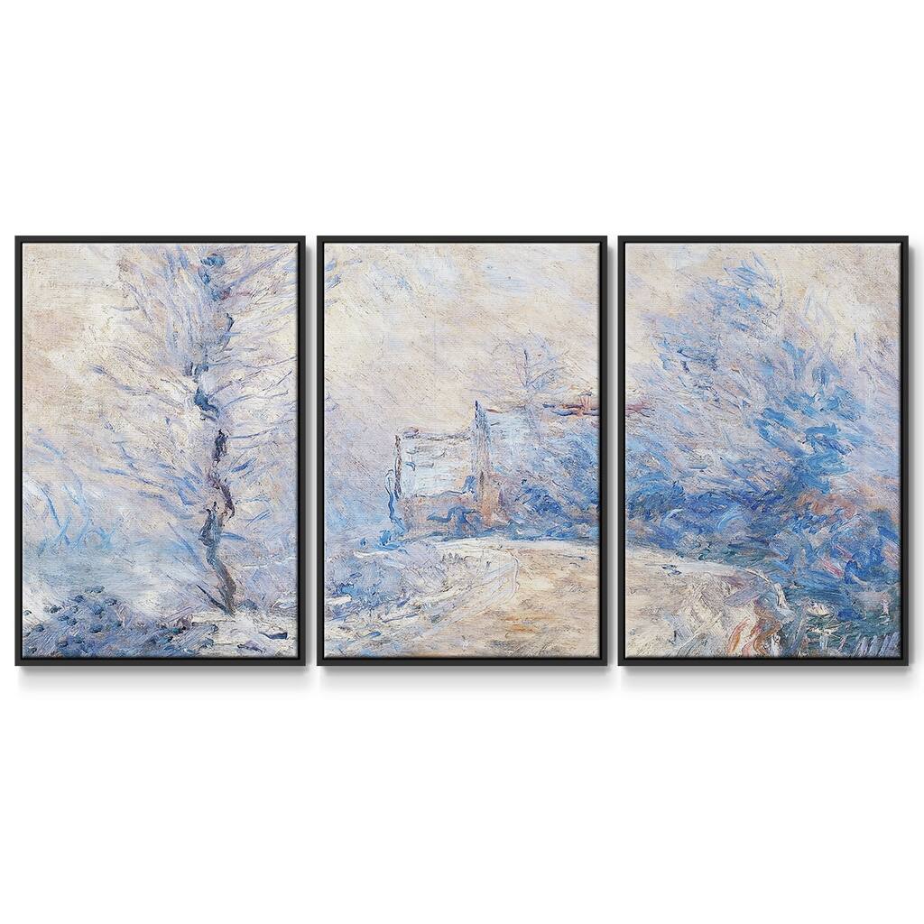 The Entrance to Giverny under the Snow, 1885 - Multi Piece Framed Canvas