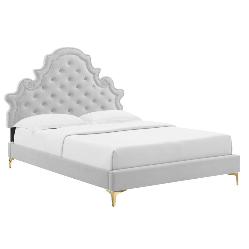 Gwyneth Tufted Performance Velvet Full Platform Bed