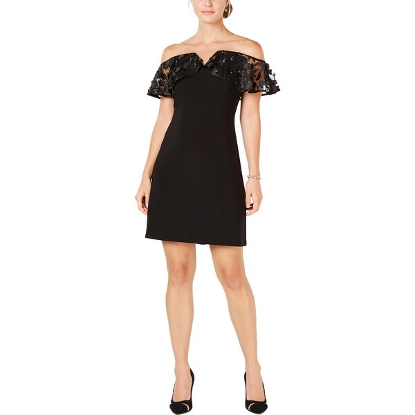 cold shoulder black cocktail dress