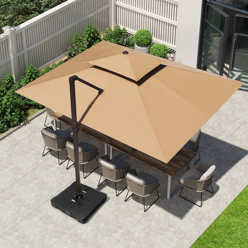 Crestlive Products 10 x 13ft Outdoor Patio Cantilever Umbrella with Base