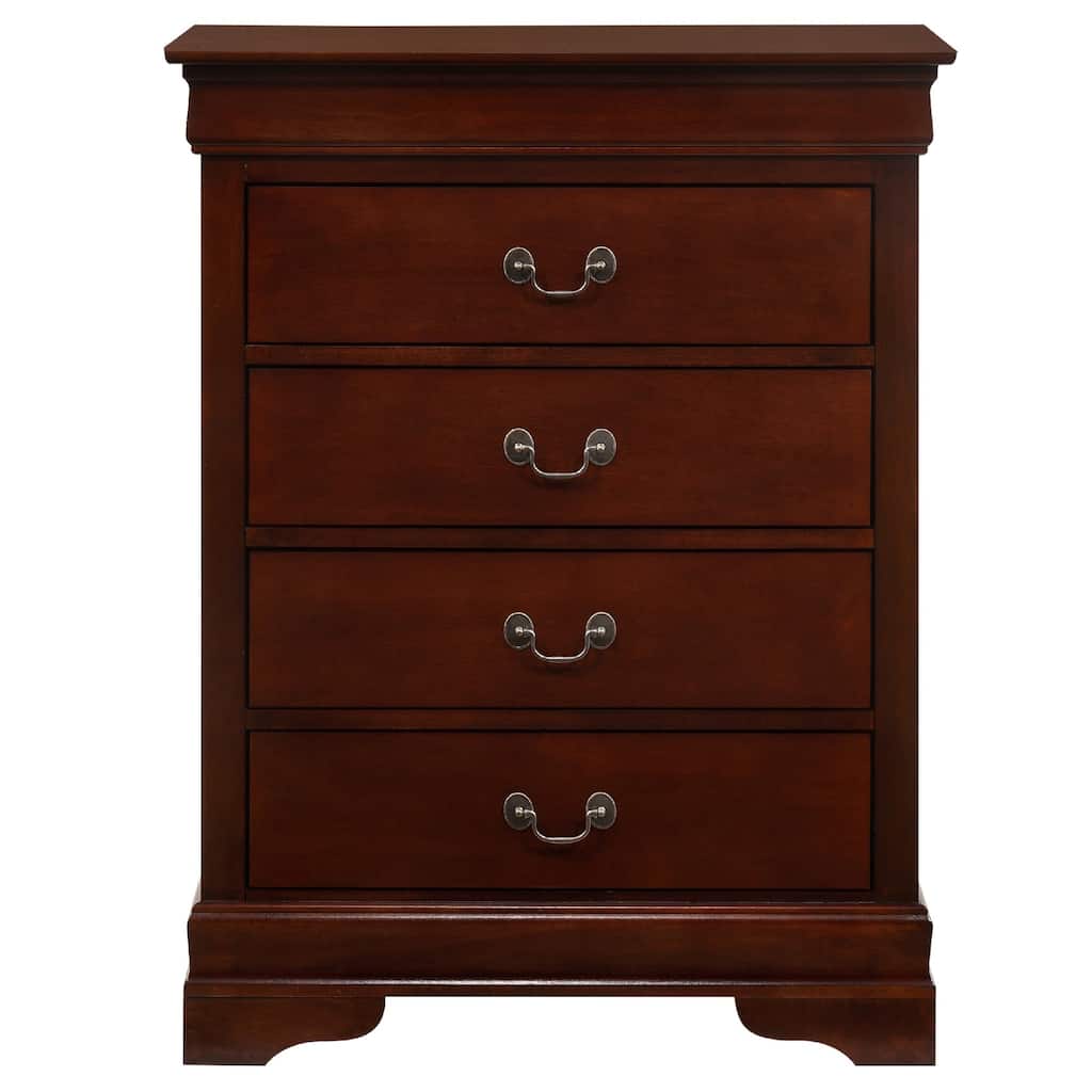 Wooden 4-Drawer Bedroom Chest - 41" - Brown