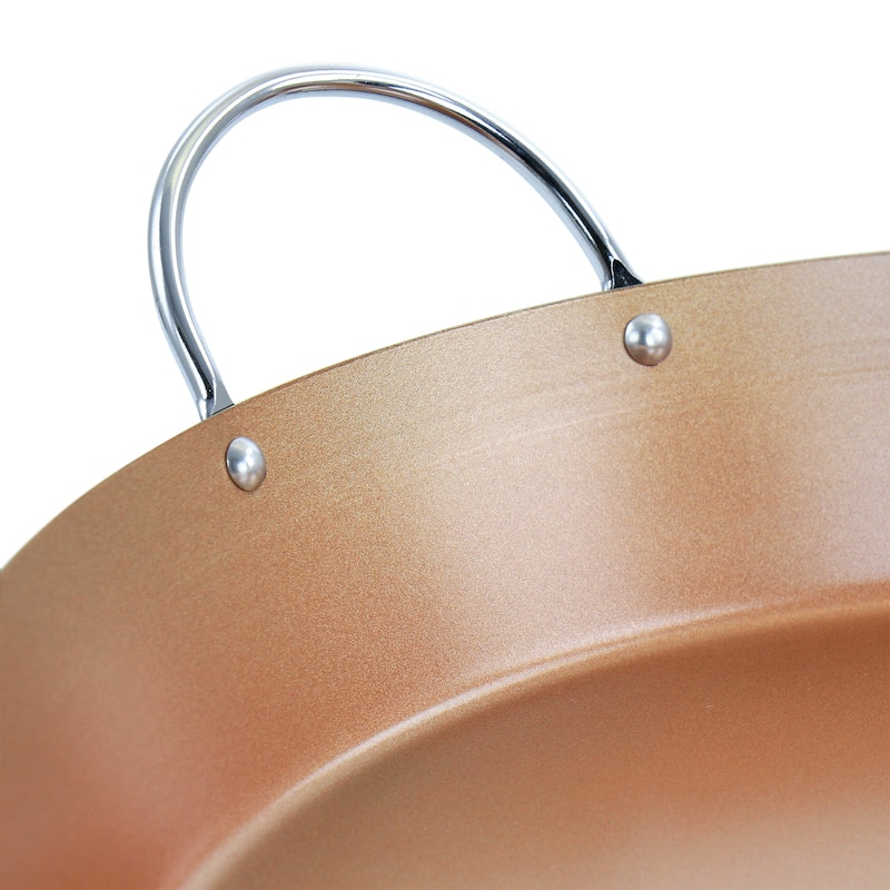 Oster Stonefire Carbon Steel Nonstick 16 Inch Paella Pan in Copper