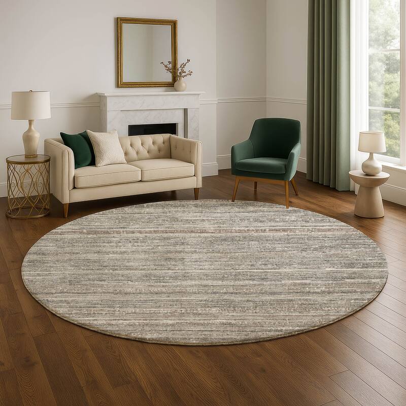 Premium Washable Super Soft Casual Stripes Mayfield Rug - 8' x 8' - Beige