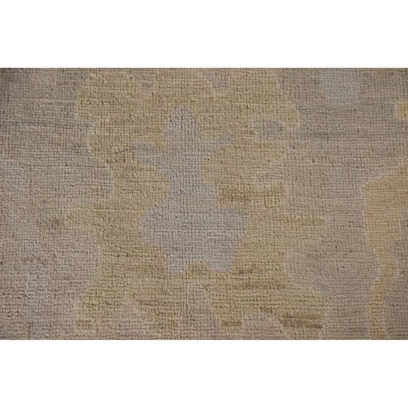 Geometric Oushak Turkish Area Rug Hand-knotted Wool Carpet - 8'10"x 11'9"
