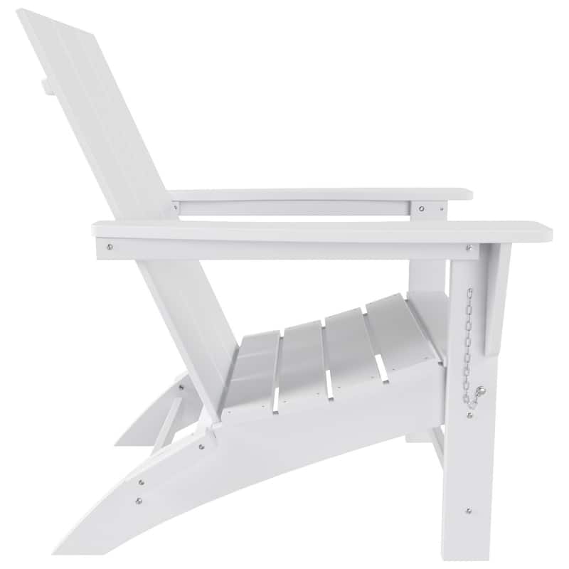 Polytrends Shoreside Modern Poly Folding Eco-Friendly All Weather Adirondack Chair (Set of 4)