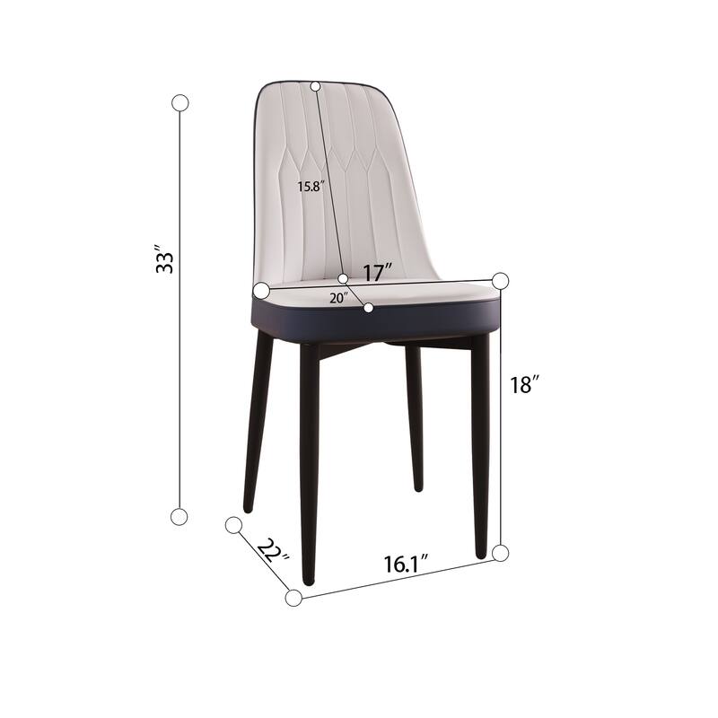 Modern Dining Set with Rectangular Glass Table & PU Upholstered Chairs