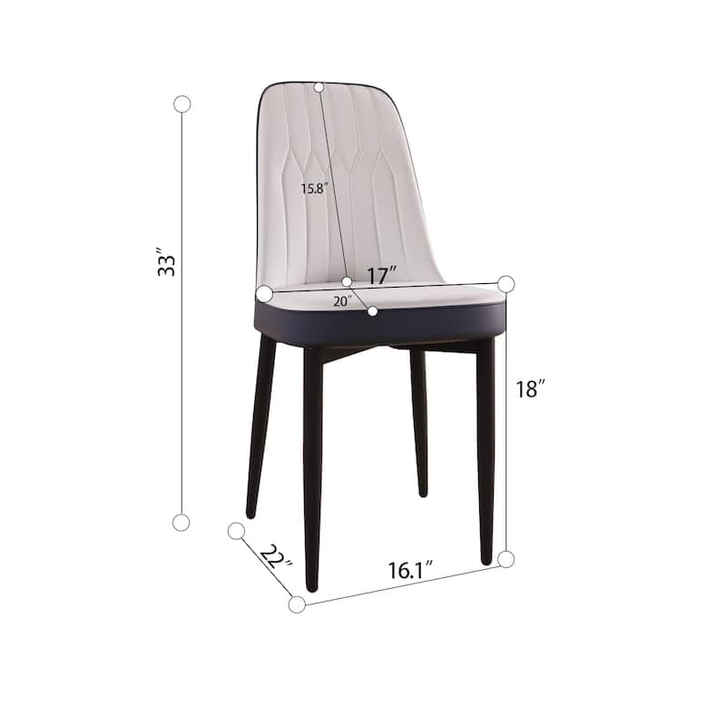 Modern Dining Table Set, Extendable Rectangular Dining Table with 4 PU-Padded Dining Chairs, for Family and Kitchens