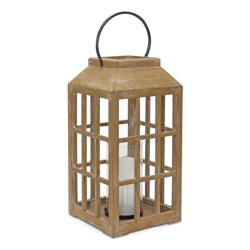 HomeRoots 18" Black Flameless Floor Lantern Candle Holder - 12