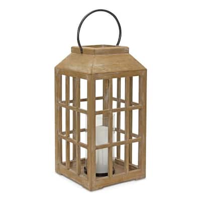 HomeRoots 18" Black Flameless Floor Lantern Candle Holder - 12