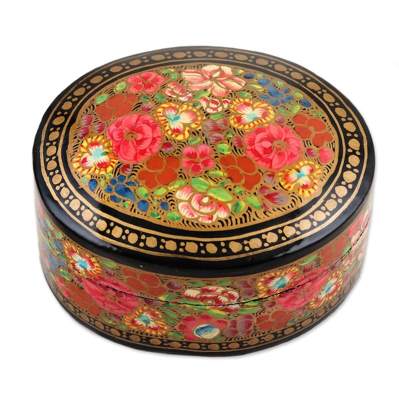 Novica Handmade Summer Bouquet Papier Mache And Wood Decorative Box