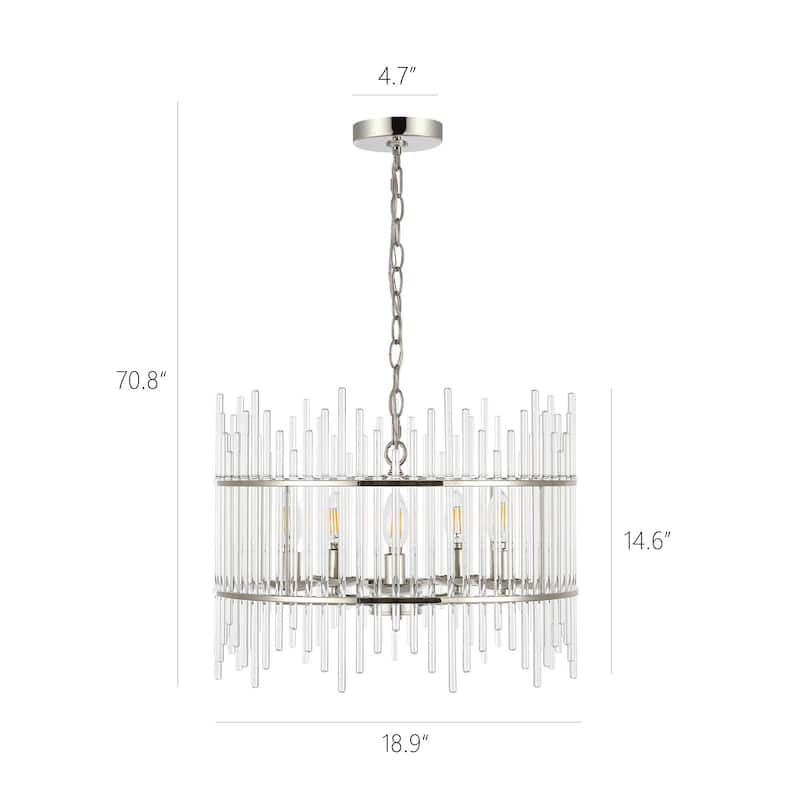 Mordern Glass Rod Chandelier With 5 Light