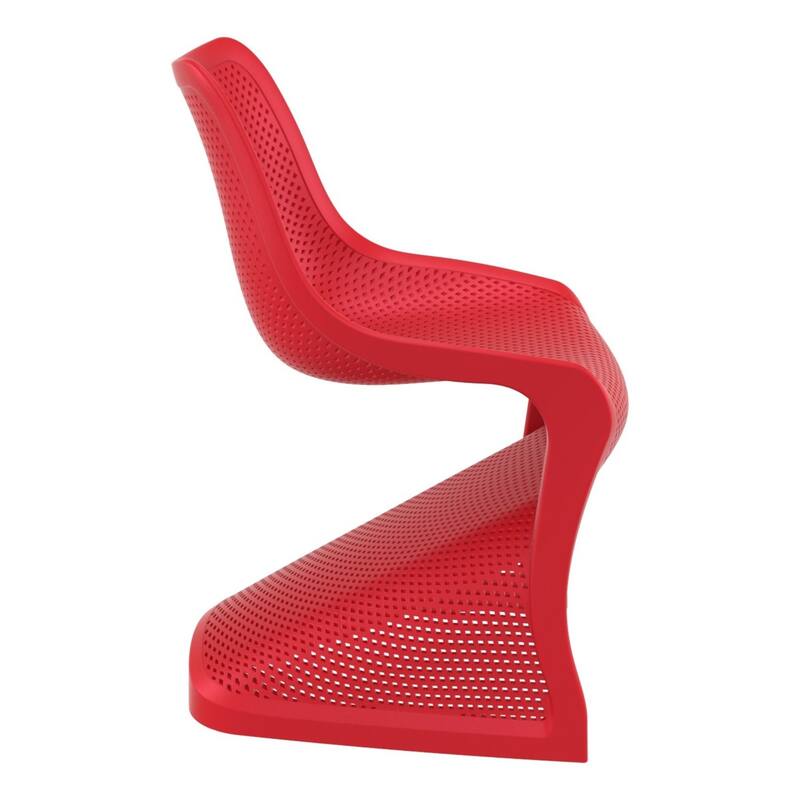 33.5" Red Outdoor Patio Dining Chair