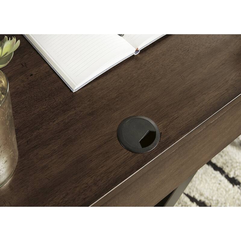 Signature Design by Ashley Starmore Brown/Black Home Office Desk with Chair