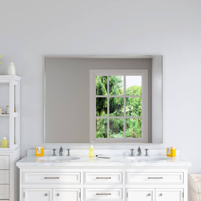 TOOLKISS Right Angle Aluminum Frame Bathroom Vanity Mirror with Clear Glass