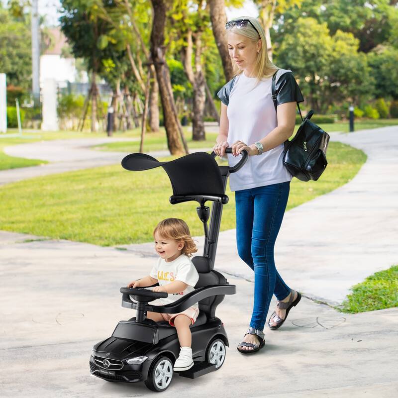 Costway Kids Ride on Push Car Mercedes-Benz Licensed 3-in-1 Sliding